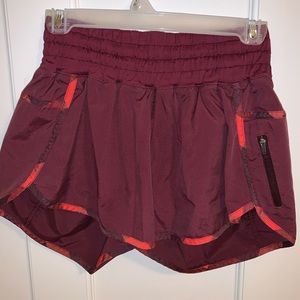 Maroon lululemon shorts